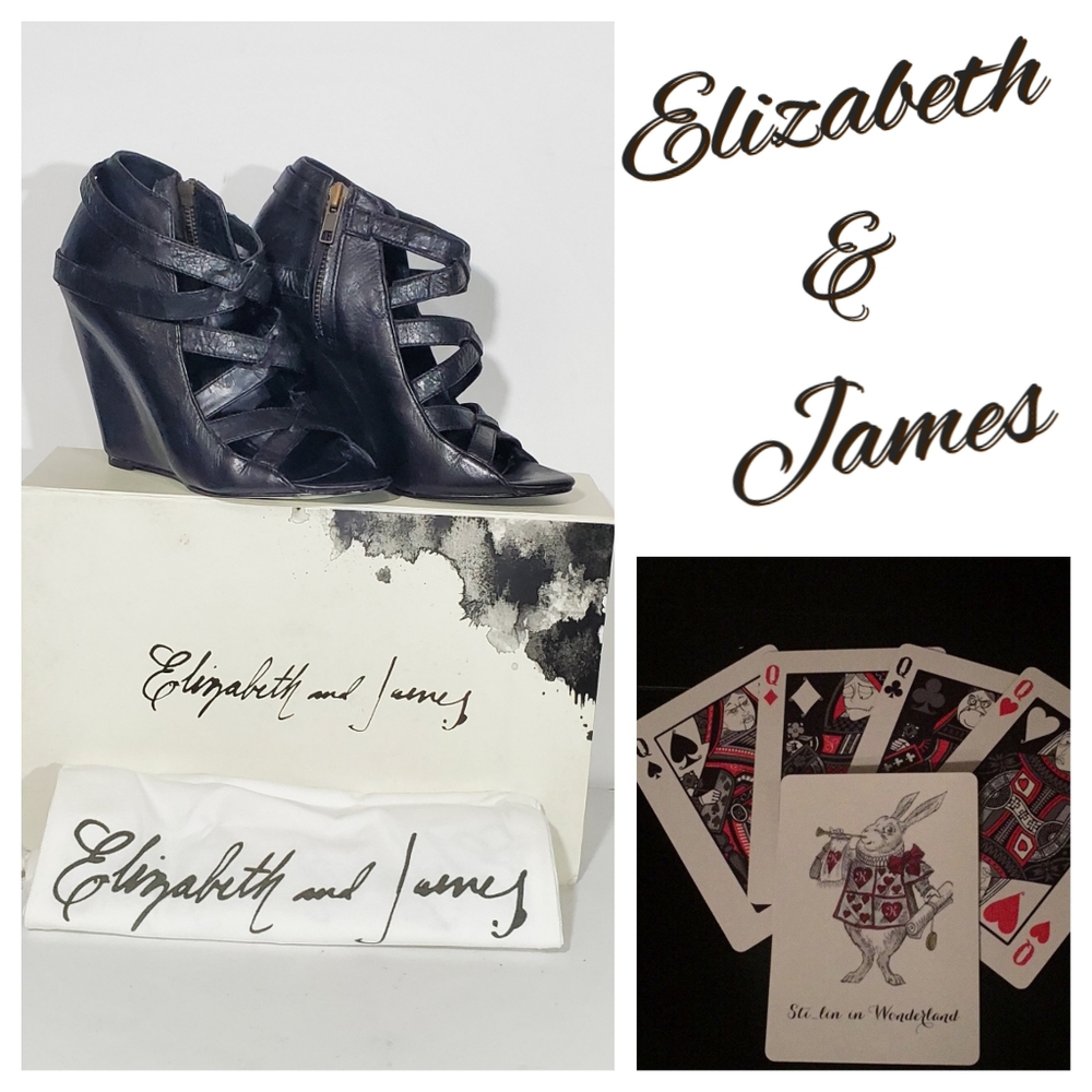 New Elizabeth & James Sound Leather Wedge Heels